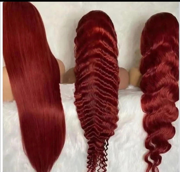 Burgundy Transparent Wigs