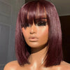 Burgundy Bang Bob Wig