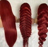 13x4 Transparent Frontal Burgundy Wigs